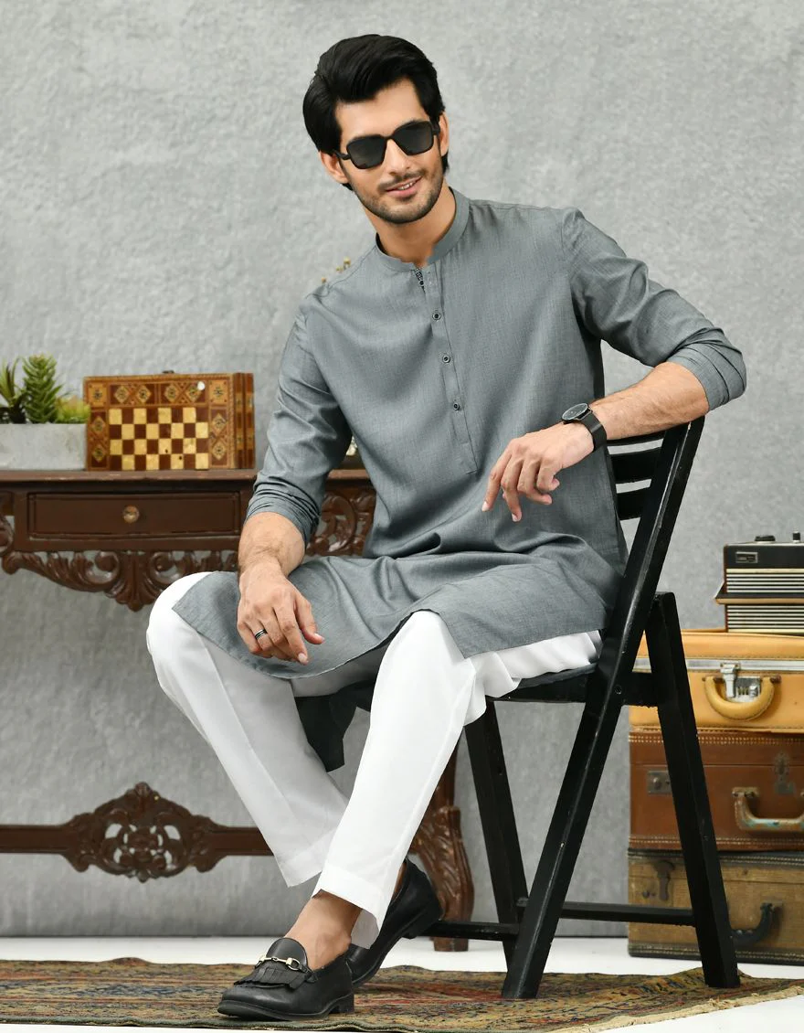 GREY KURTA | JJK-A-US-42264/S21/JJ7498-CL - Image 2