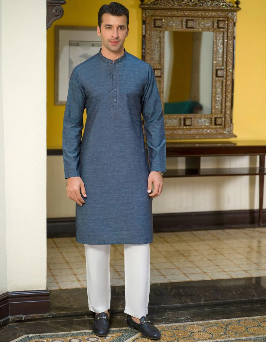 DULL NAVY KURTA | JJK-A-US-42285/S21/JJ7499-SF - Image 3
