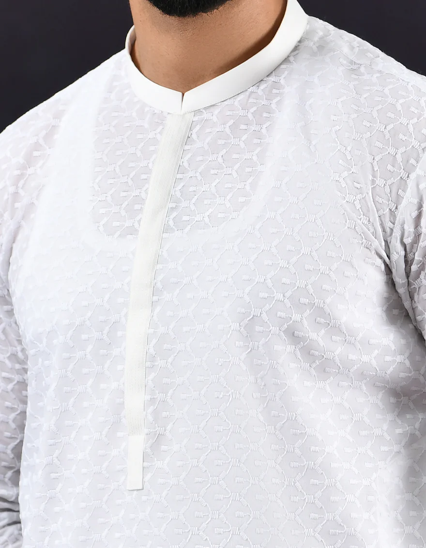 WHITE SHIFFLY KURTA | JJK-A-US-42333/S22/JJ8082-SF - Image 2