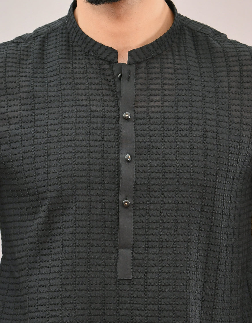 BLACK SHIFFLY KURTA | JJK-A-US-42339/S22/JJ8083-PN - Image 2