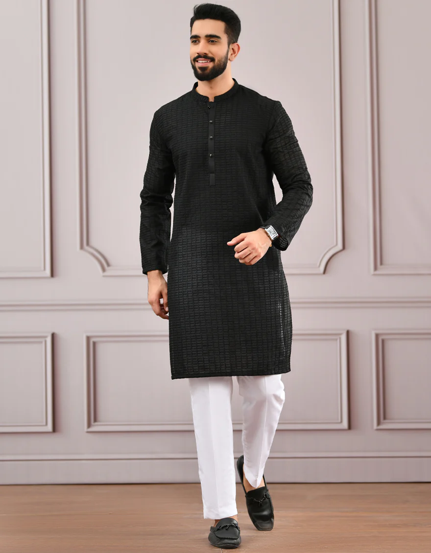 BLACK SHIFFLY KURTA | JJK-A-US-42339/S22/JJ8083-PN - Image 5