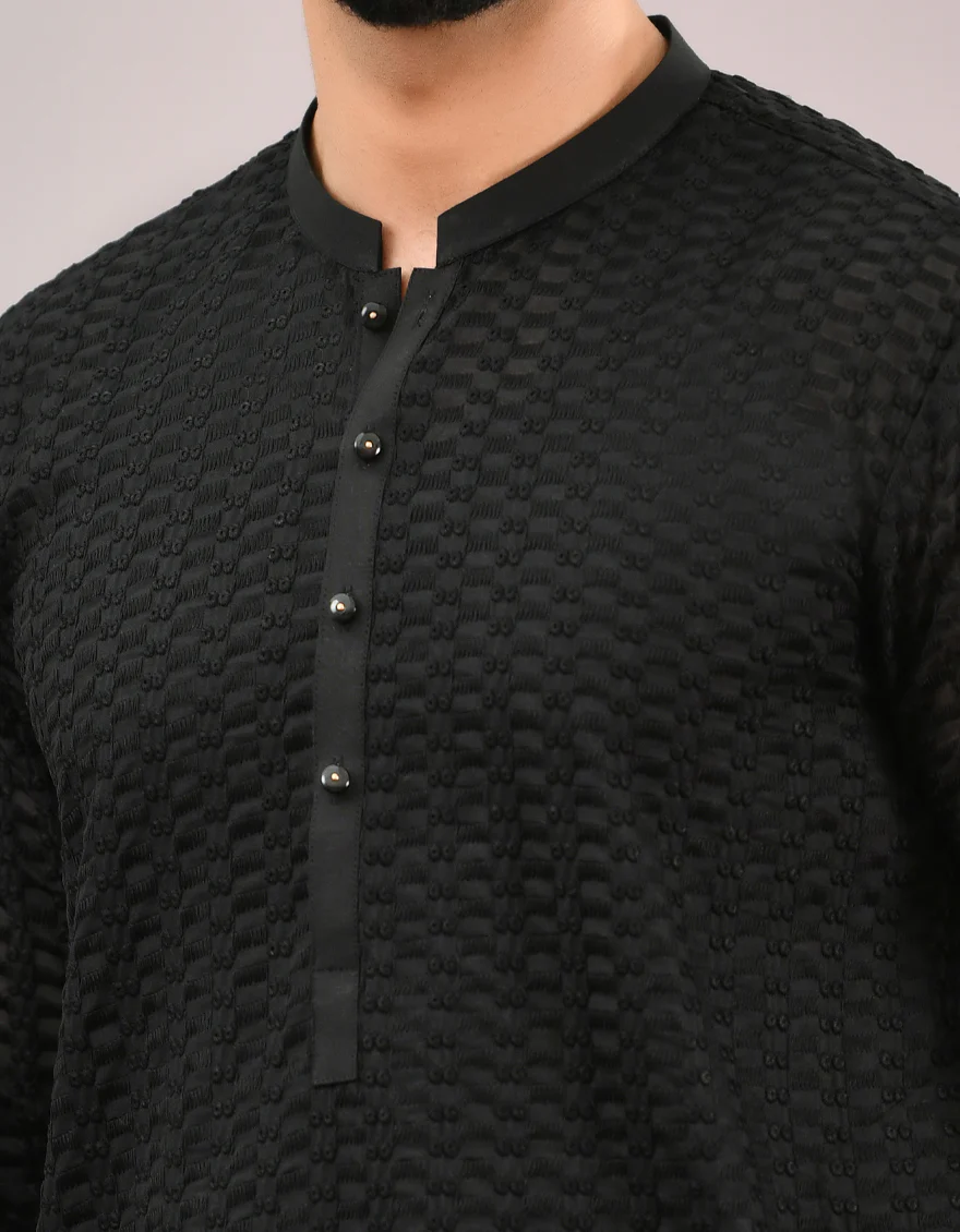 BLACK SHIFFLY KURTA | JJK-A-US-42340/S22/JJ8083-PN - Image 2