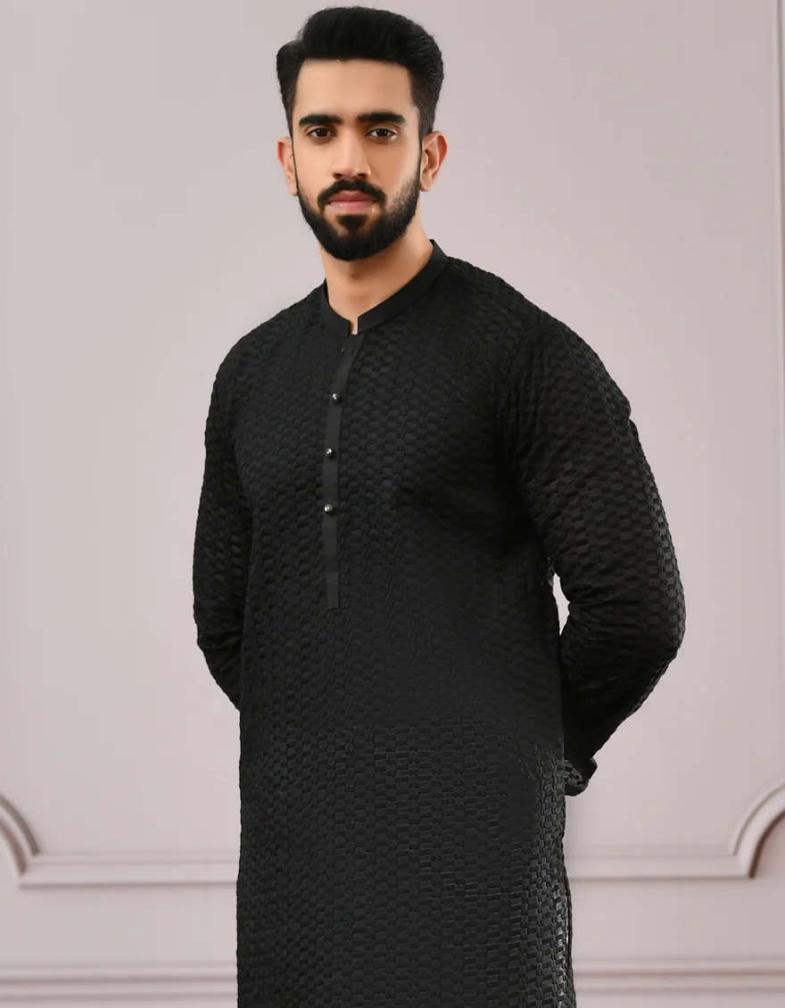 BLACK SHIFFLY KURTA | JJK-A-US-42340/S22/JJ8083-PN - Image 5