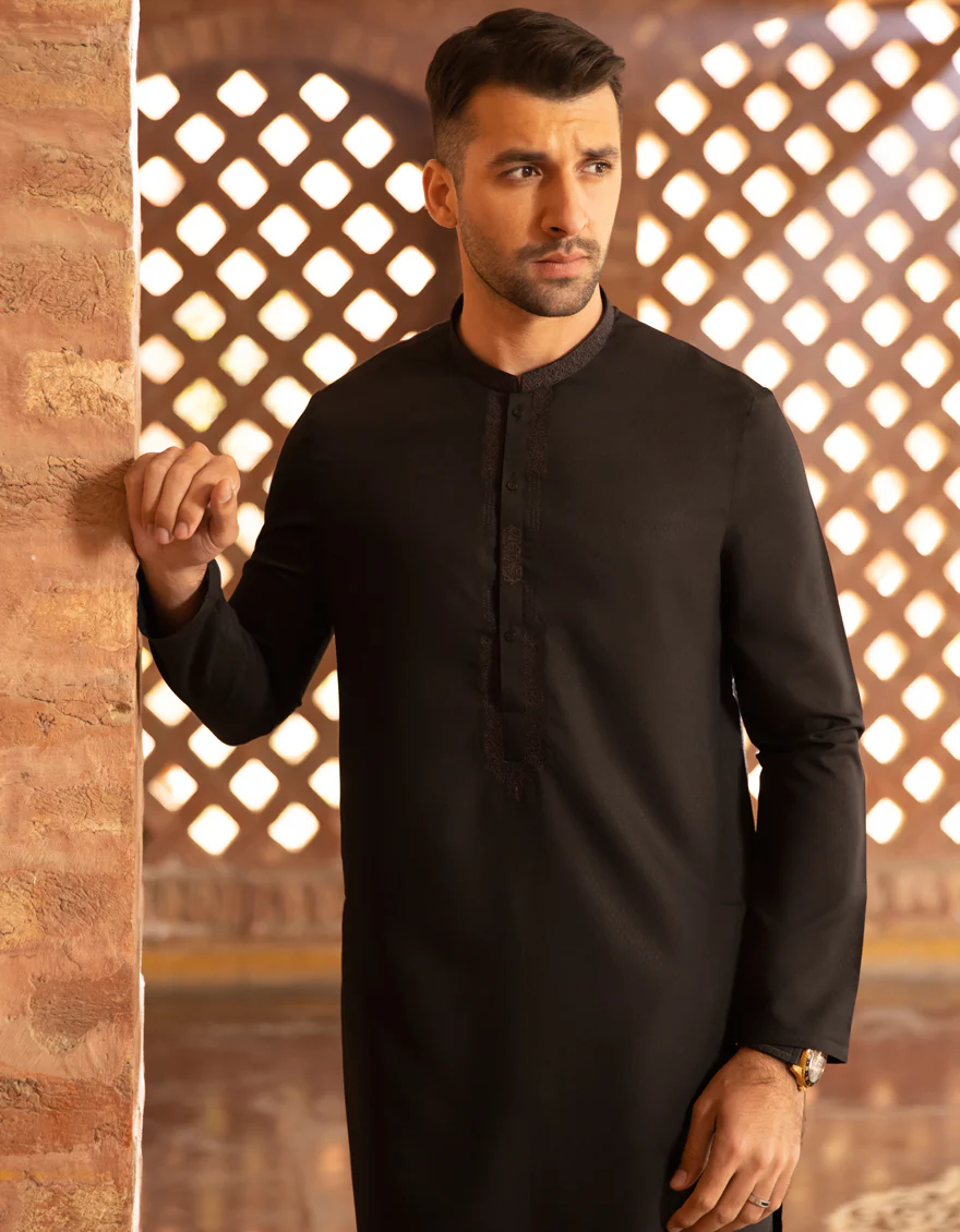 BLACK VISCOSE KURTA | JJK-A-US-42367/S22/JJ8165-SF - Image 2