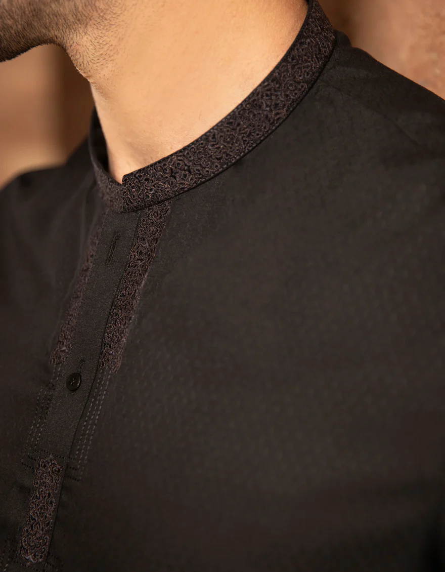 BLACK VISCOSE KURTA | JJK-A-US-42367/S22/JJ8165-SF - Image 4