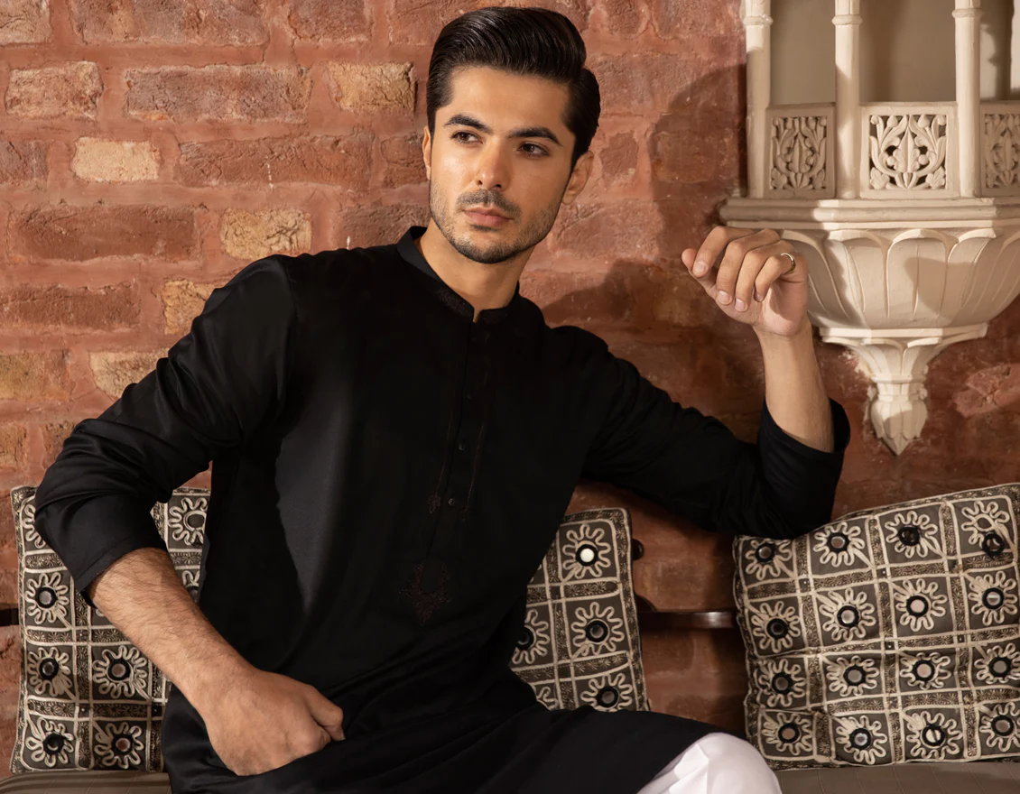 BLACK VISCOSE KURTA | JJK-A-US-42381/S22/JJ8161-SF - Image 4