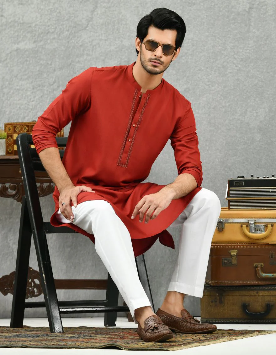 RED KURTA | JJK-A-US-43019/S21/JJ7497-SF - Image 3
