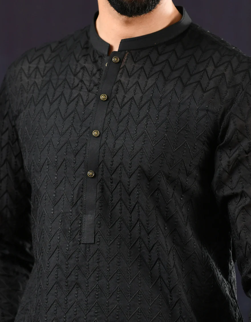 BLACK SHIFFLY KURTA | JJK-A-US-43081/S22/JJ8083-PN - Image 2