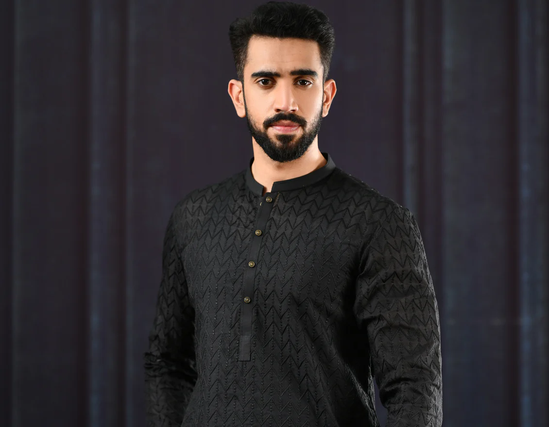 BLACK SHIFFLY KURTA | JJK-A-US-43081/S22/JJ8083-PN - Image 4