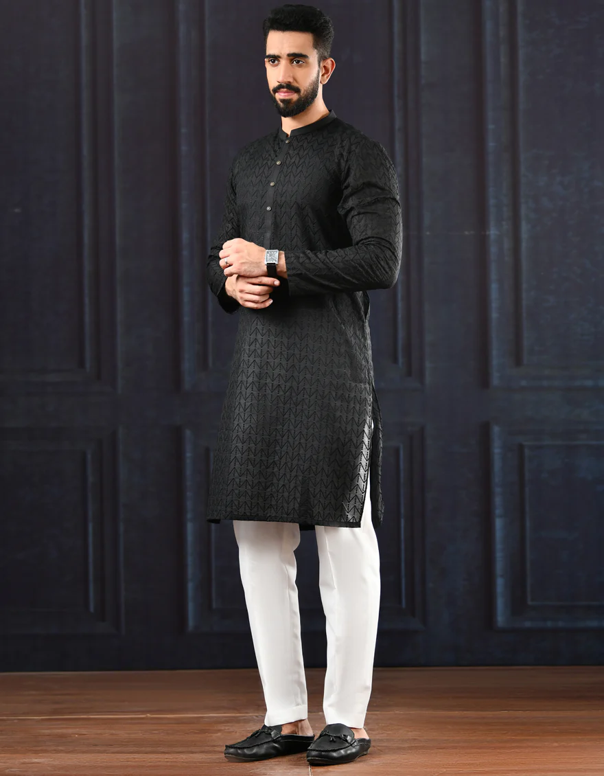 BLACK SHIFFLY KURTA | JJK-A-US-43081/S22/JJ8083-PN - Image 6