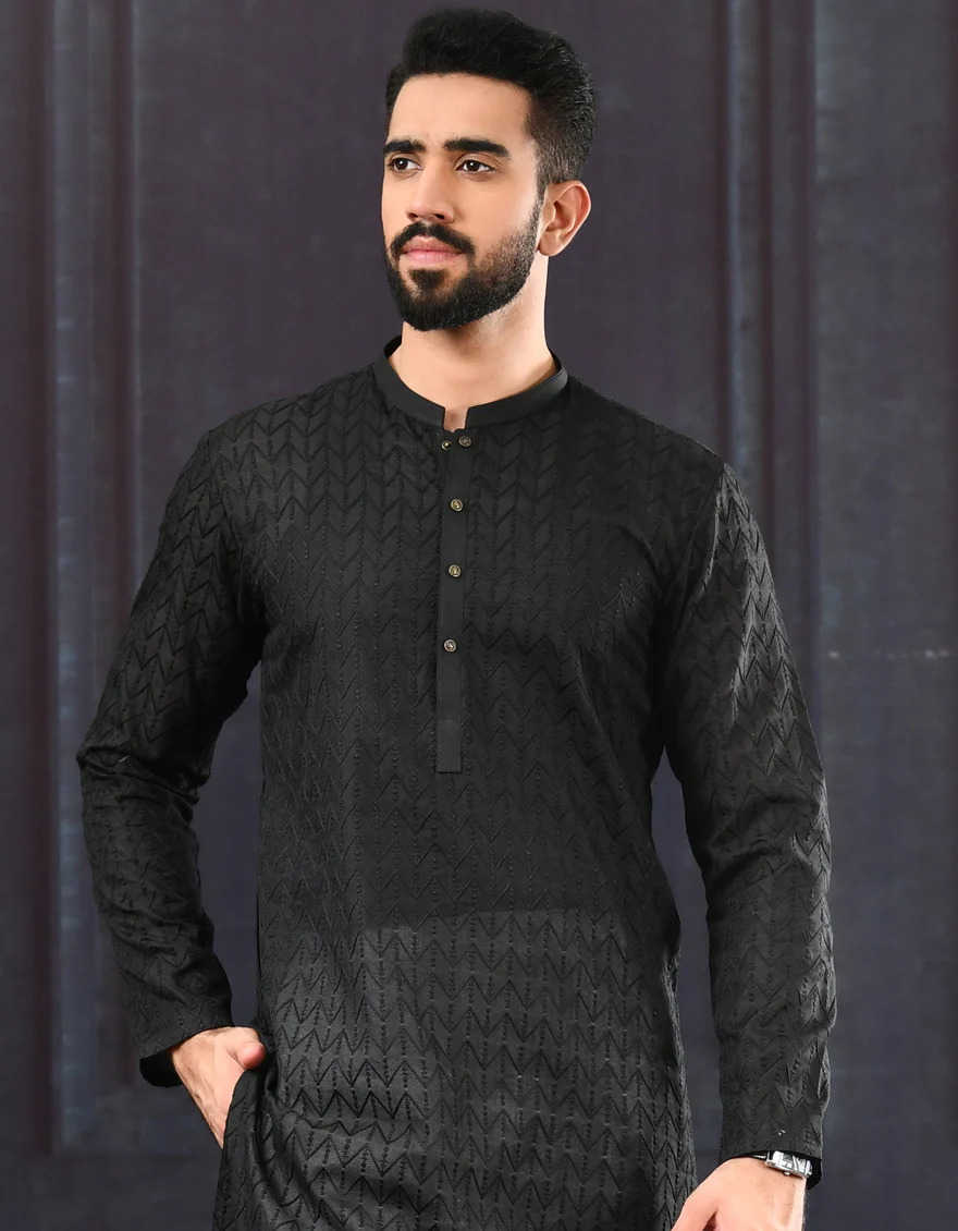 BLACK SHIFFLY KURTA | JJK-A-US-43081/S22/JJ8083-PN - Image 7