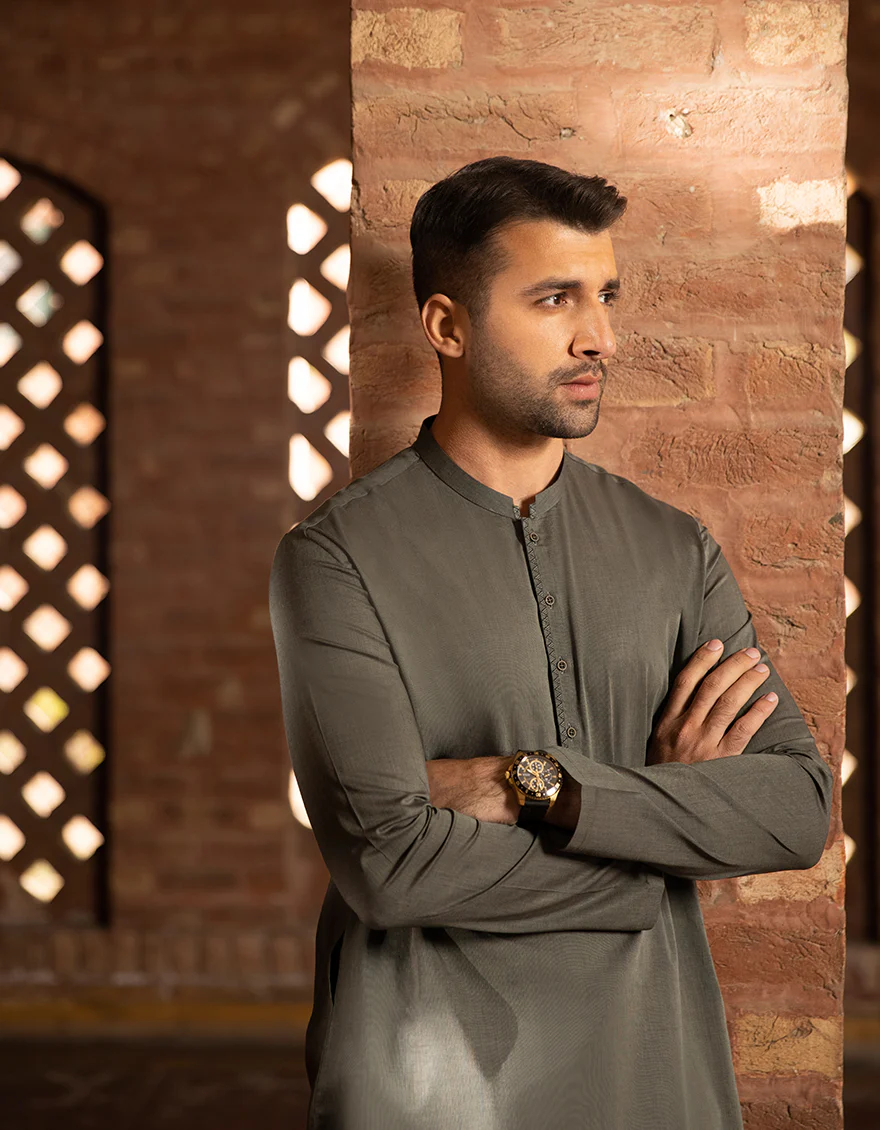 DARK OLIVE COTTON KURTA | JJK-A-US-44016/S22/JJ7574-SF - Image 3