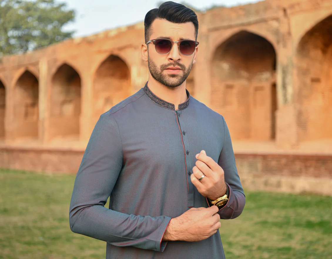 PRUSSIAN BLUE BLENDED KURTA | JJK-A-US-44039/S22/JJ8165-SF - Image 2