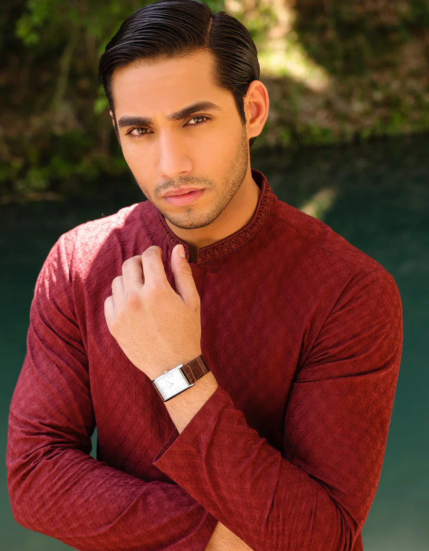 MAROON COTTON KURTA | JJK-A-US-47023/S23/JJ8714-FL - Image 4
