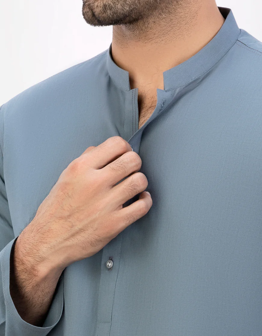 DULL GREY COTTON KURTA | JJK-A-US-47071/S23/DME3224-PN - Image 3
