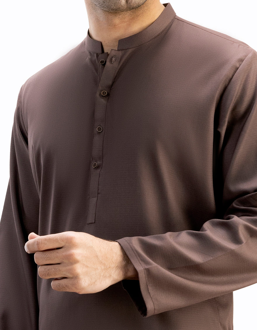 BROWN BLENDED KURTA | JJK-A-US-47074/S23/JJ8127-PN - Image 2