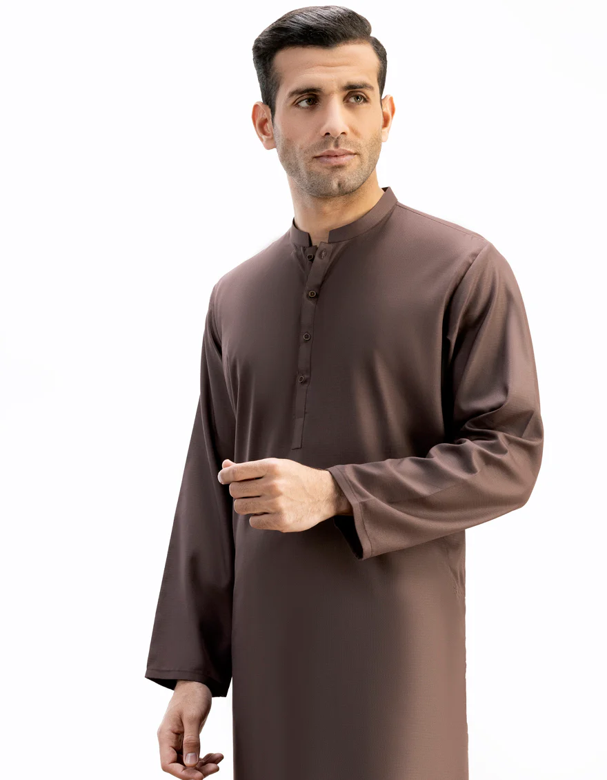 BROWN BLENDED KURTA | JJK-A-US-47074/S23/JJ8127-PN - Image 3