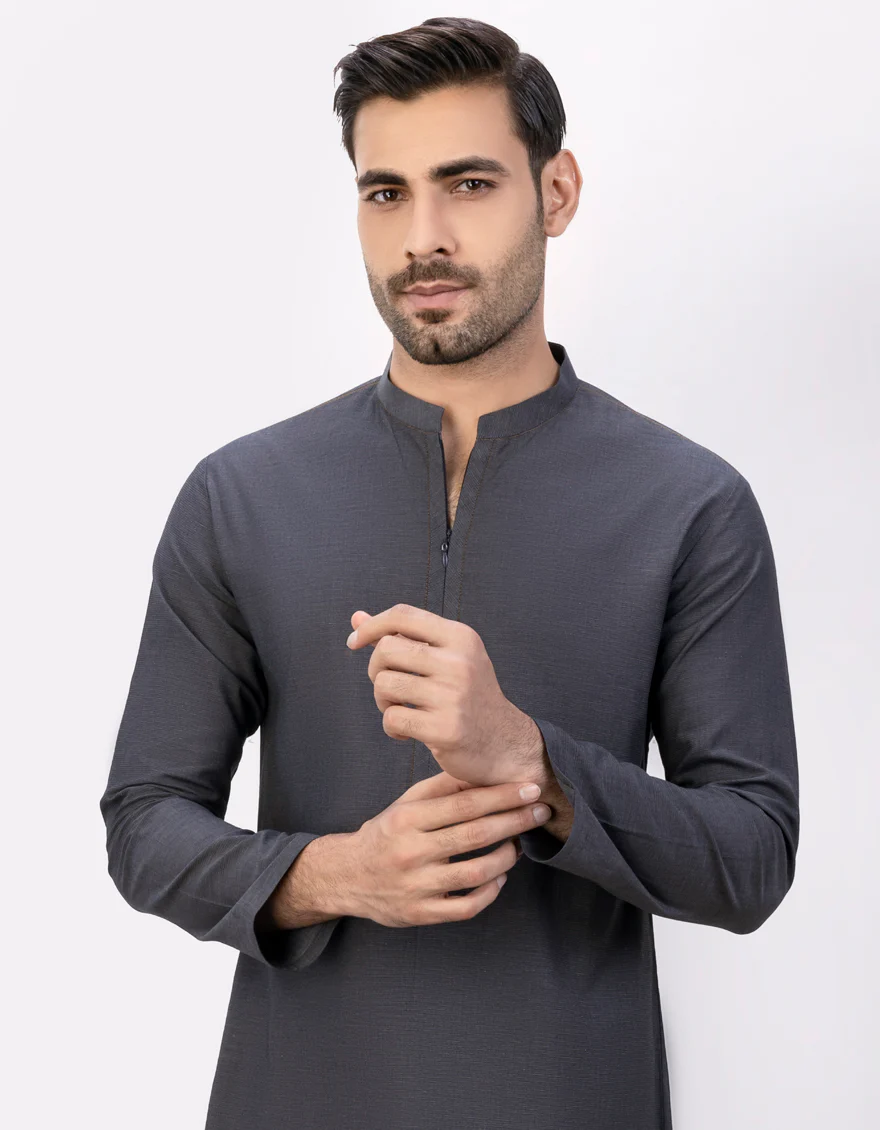 CHARCOAL COTTON KURTA | JJK-S-32805/S23/JJ8949-CL - Image 3
