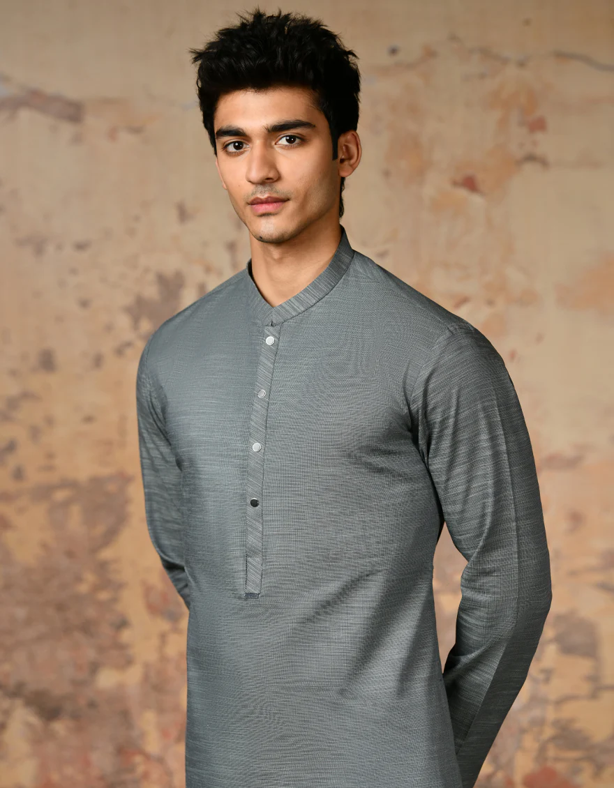 GREEN COTTON KURTA | JJK-S-32895/S24/JJ90 - Image 3