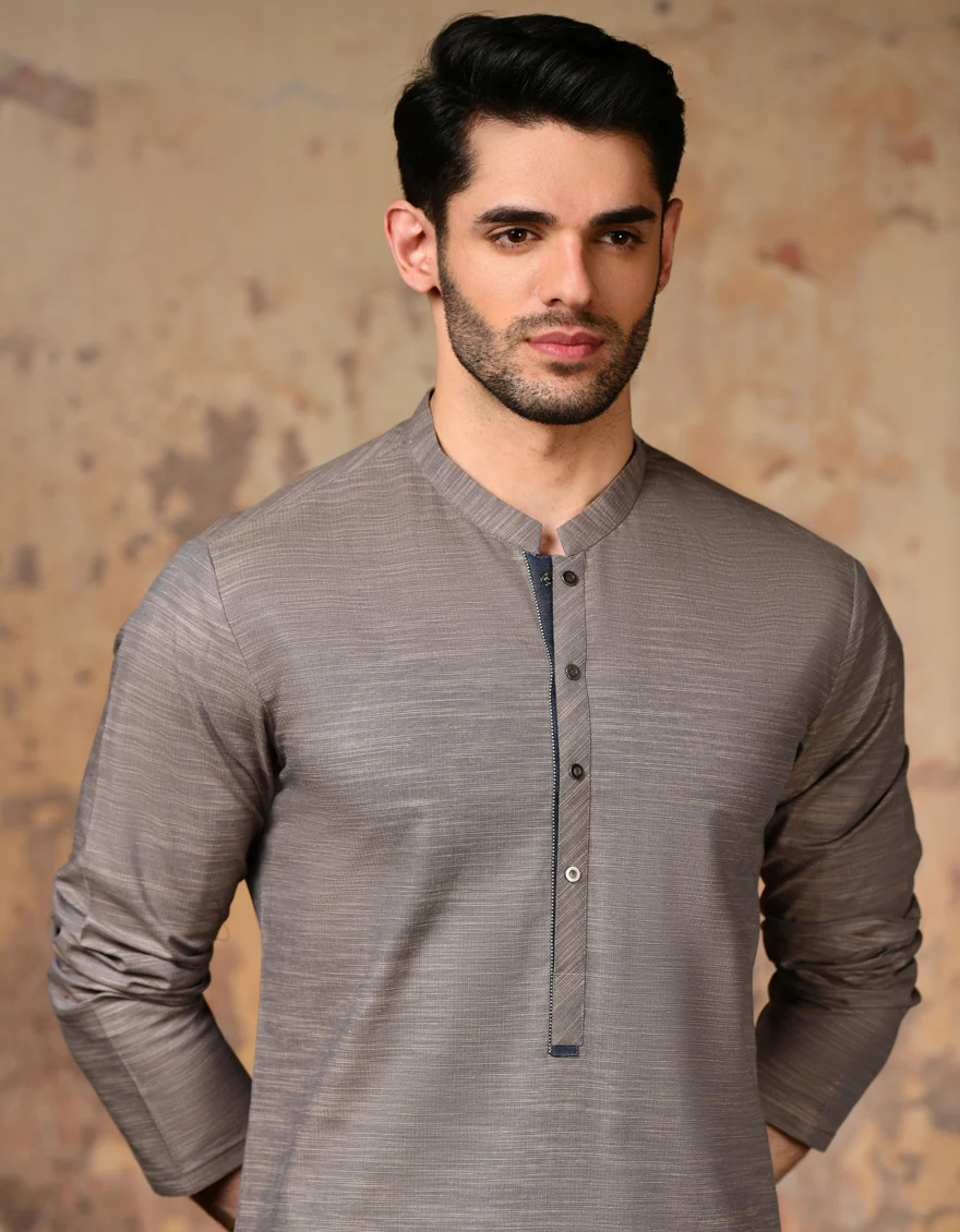 BROWN COTTON KURTA | JJK-S-32896/S24/JJ90 - Image 2