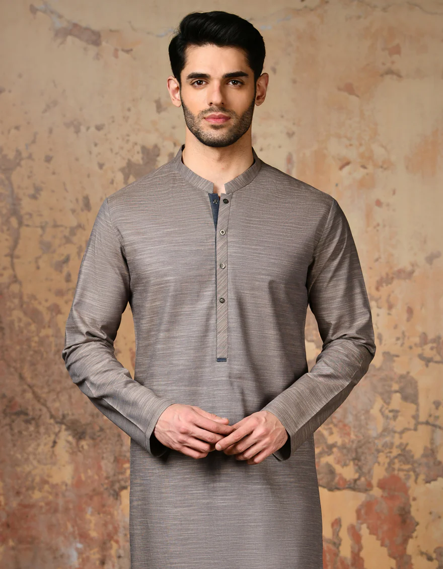 BROWN COTTON KURTA | JJK-S-32896/S24/JJ90 - Image 3
