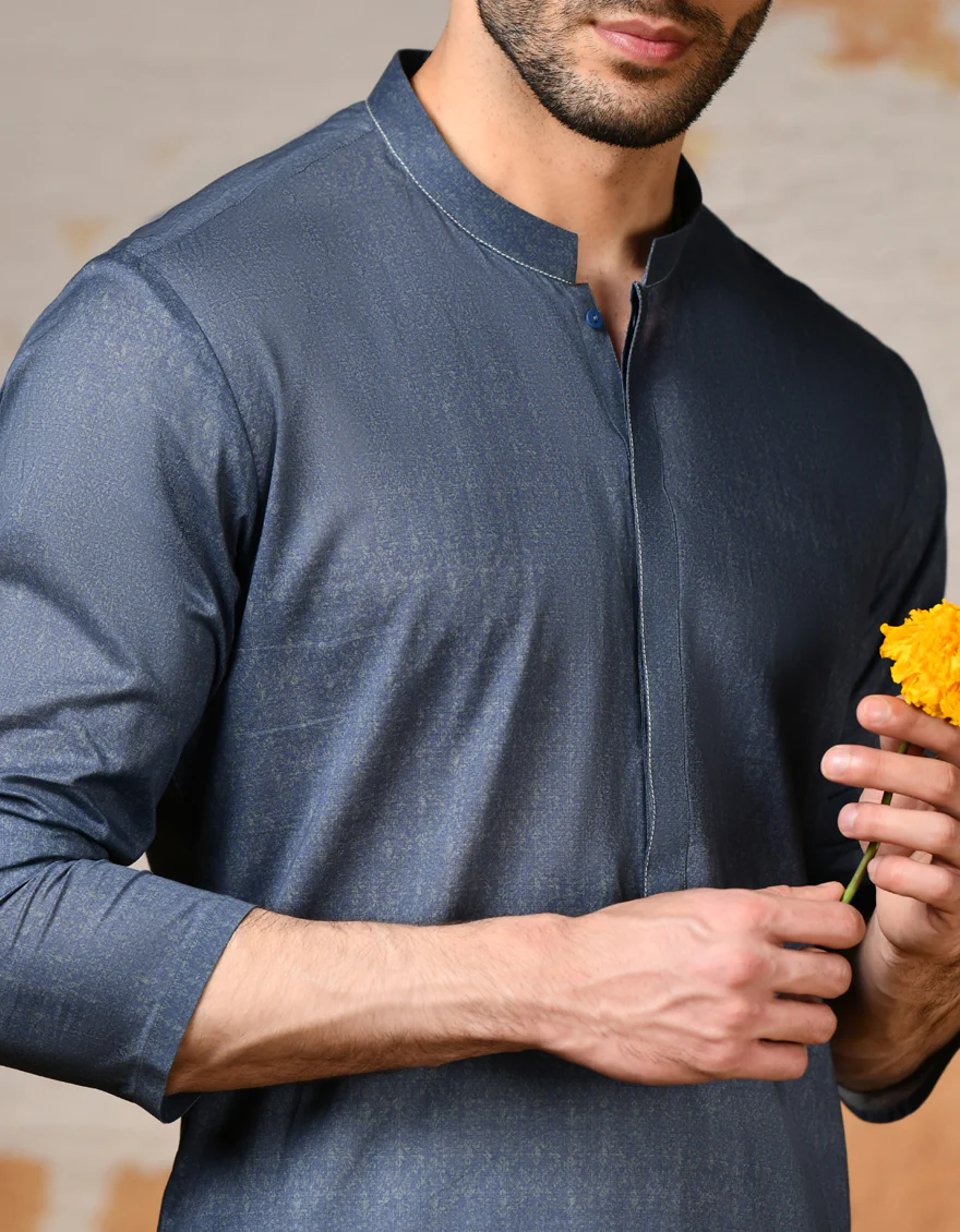 BLUE COTTON KURTA | JJK-S-32902/S24/JJ9212-SF - Image 2