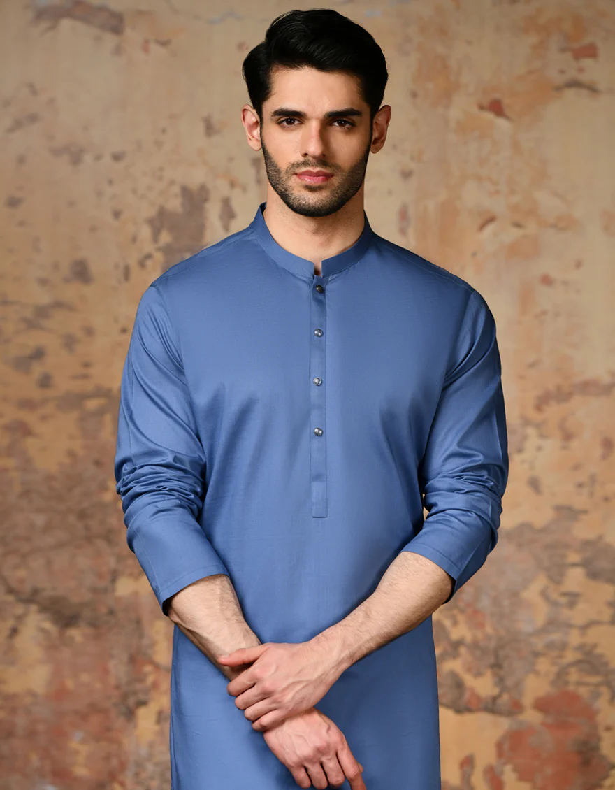 BLUE COTTON KURTA | JJK-S-32911/S24/JJ9213-PN - Image 3