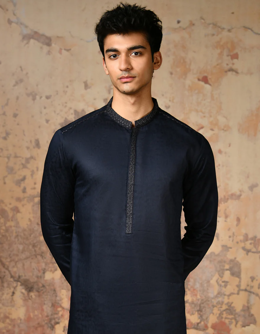 BLUE BLENDED KURTA | JJK-S-32912/S24/JJ9232-FL - Image 3