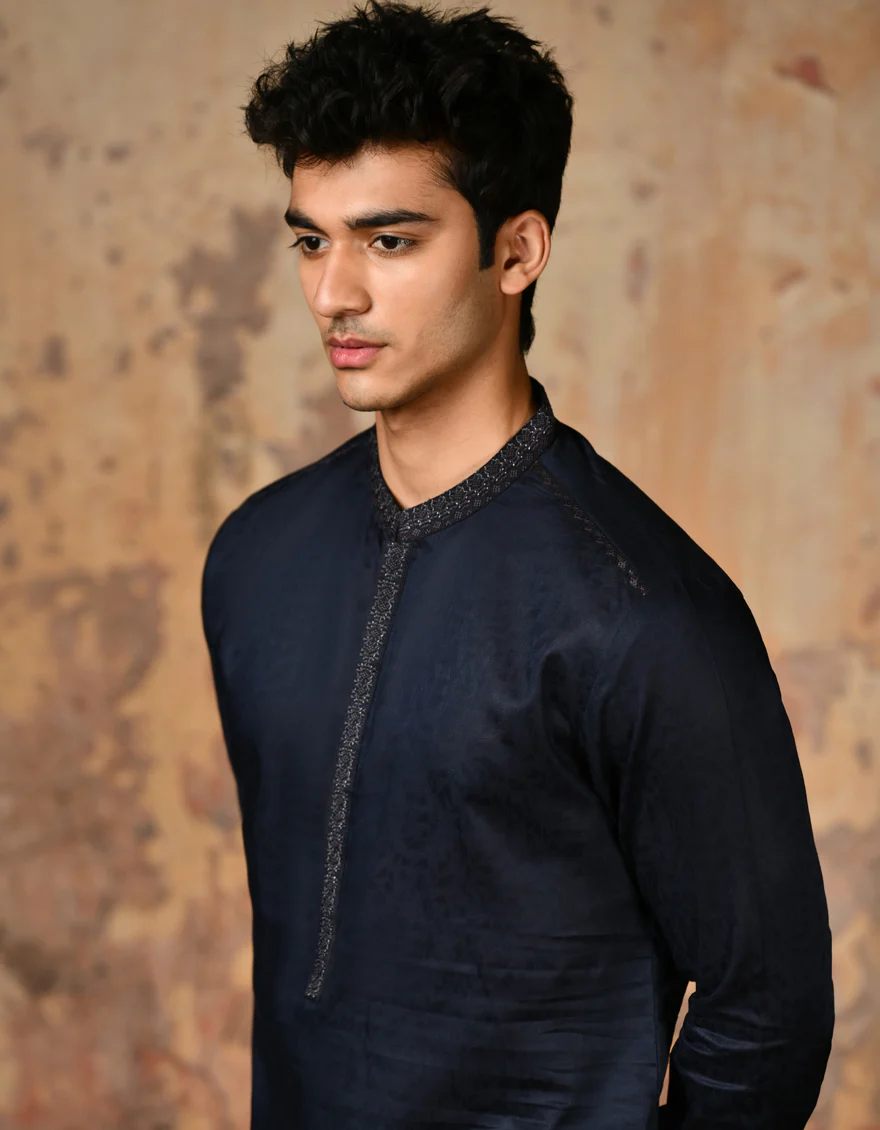 BLUE BLENDED KURTA | JJK-S-32912/S24/JJ9232-FL - Image 4