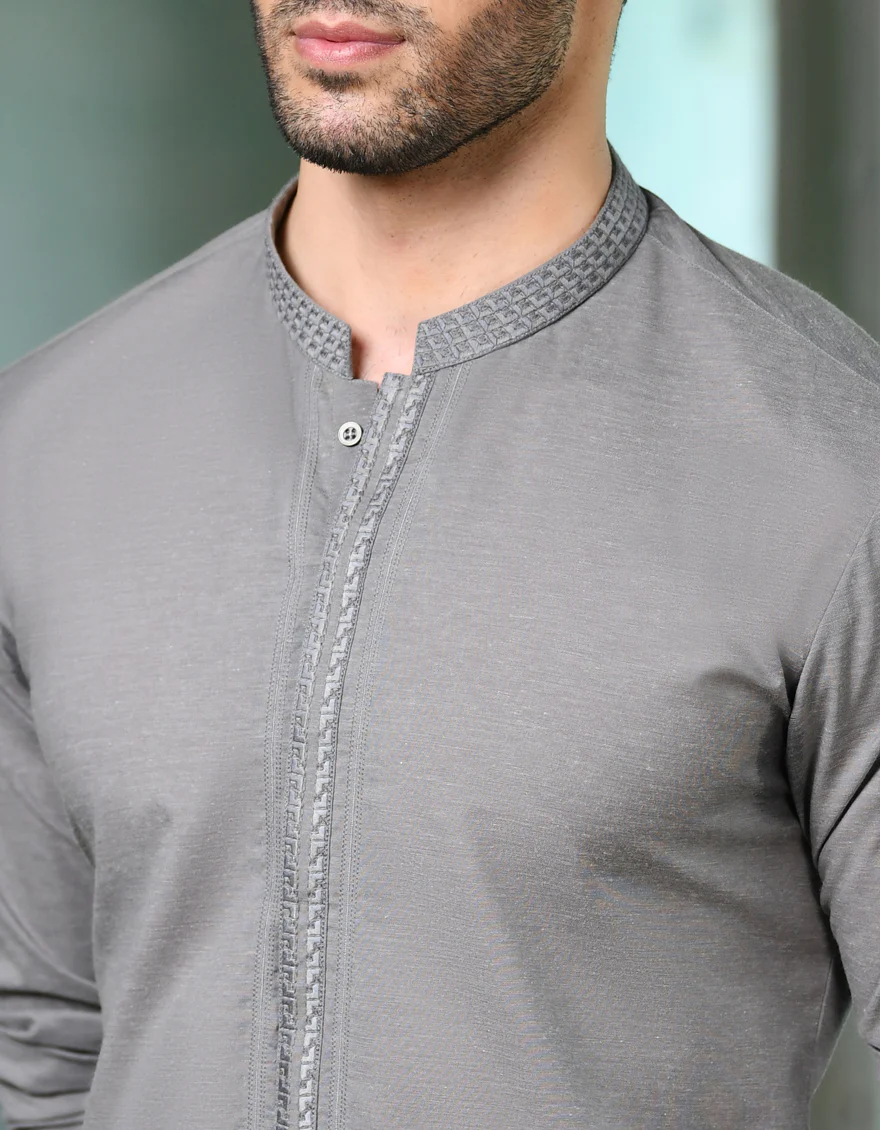 GREY BLENDED KURTA | JJK-S-32951/S24/JJ9303-SF - Image 2