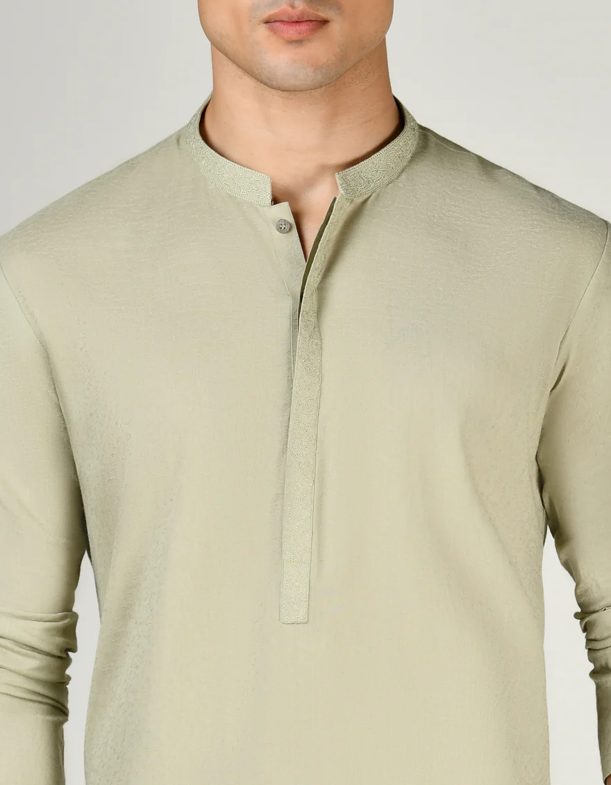 GREEN COTTON KURTA | JJK-S-32979/S24/JJ9225-SF - Image 2
