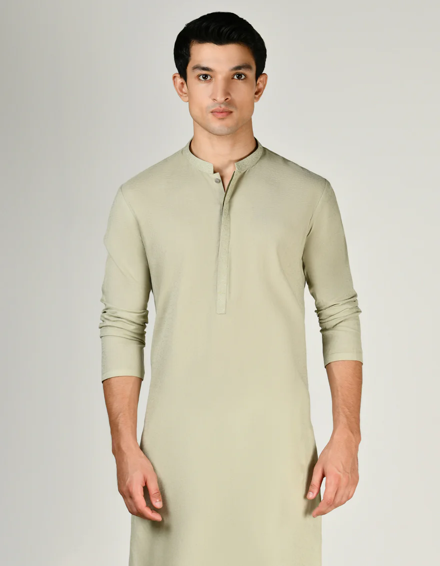 GREEN COTTON KURTA | JJK-S-32979/S24/JJ9225-SF - Image 3
