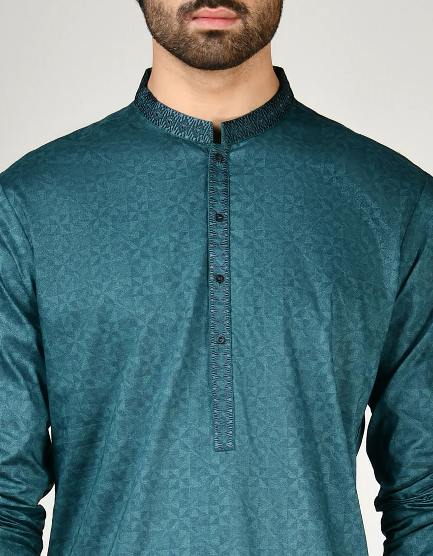 GREEN COTTON KURTA | JJK-S-32985/S24/JJ9212-SF - Image 2
