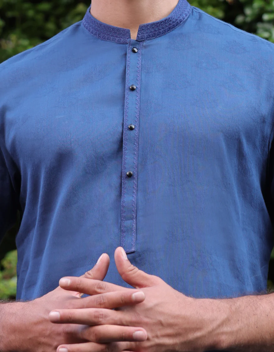 BLUE COTTON KURTA | JJK-S-33063/S25/JJ9220-SF - Image 3