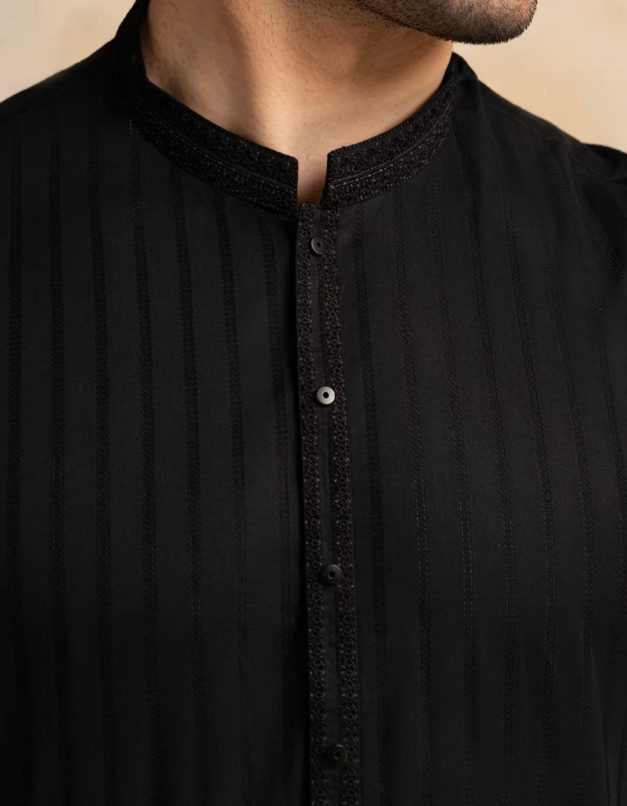 BLACK BLENDED KURTA | JJK-S-33294/S25/JJ99 - Image 4