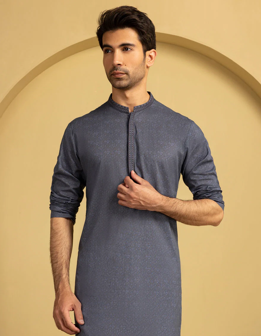 GREY COTTON KURTA | JJK-S-33300/S25/JJ97 - Image 2