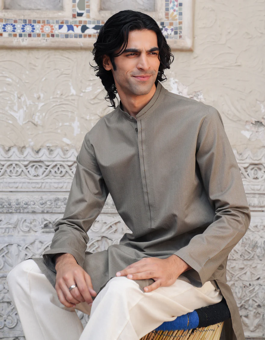 BROWN CVC KURTA | JJK-S-33353/S25/JJ89 - Image 4
