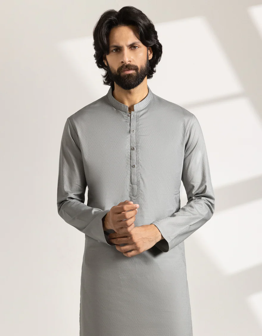 GREY COTTON KURTA | JJK-S-33405/S25/JJ9831-SF - Image 2