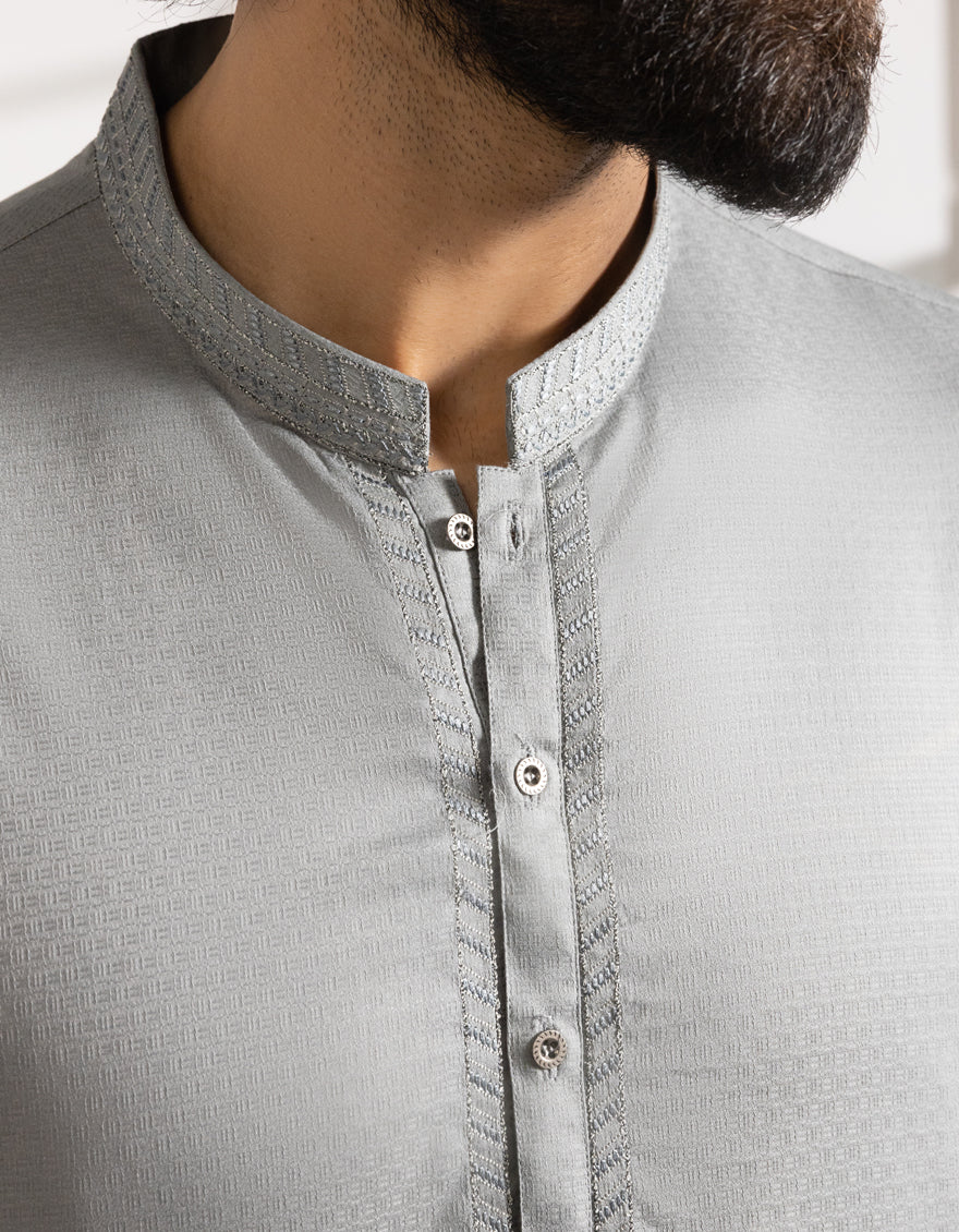 GREY COTTON KURTA | JJK-S-33405/S25/JJ9831-SF - Image 3