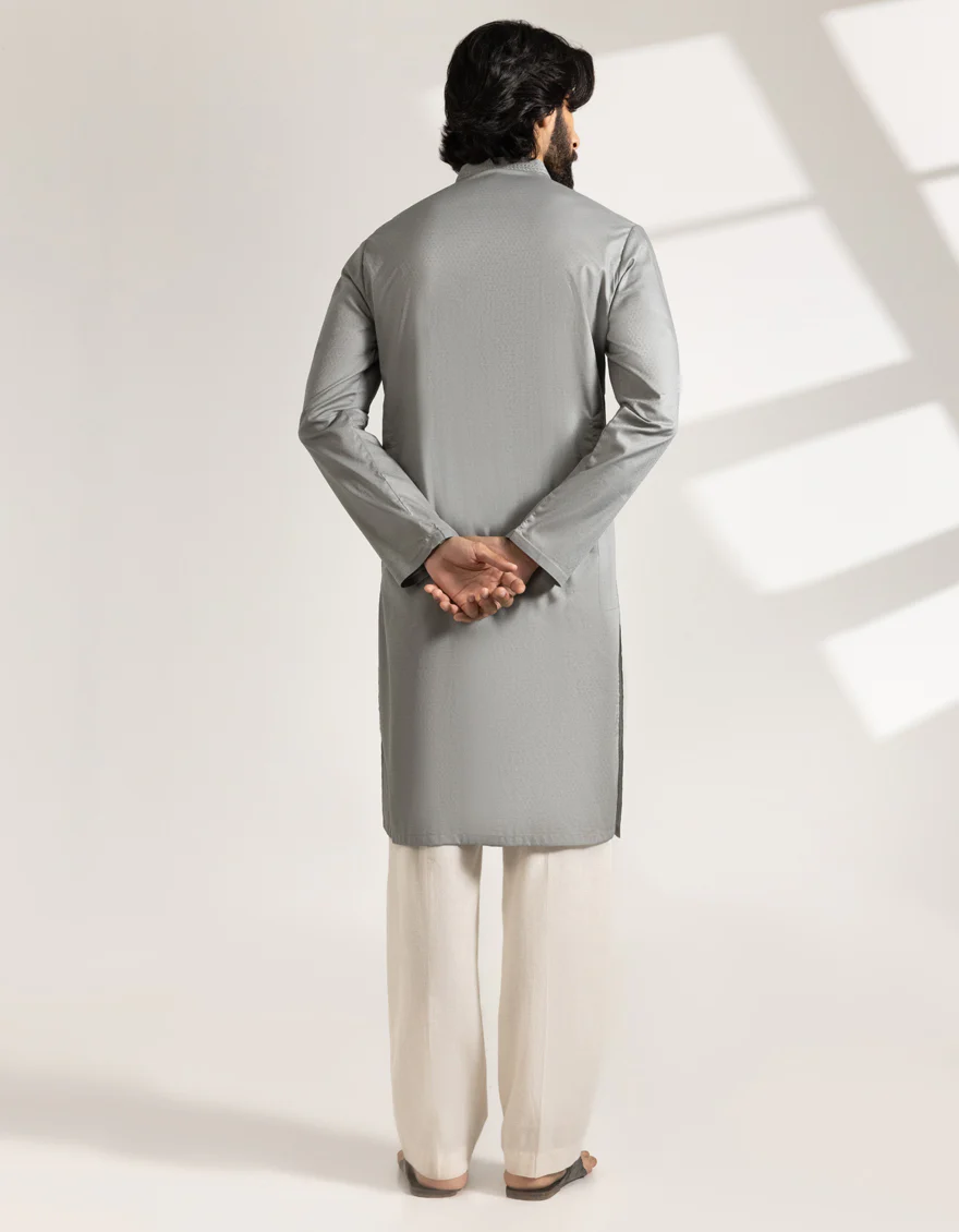 GREY COTTON KURTA | JJK-S-33405/S25/JJ9831-SF - Image 4