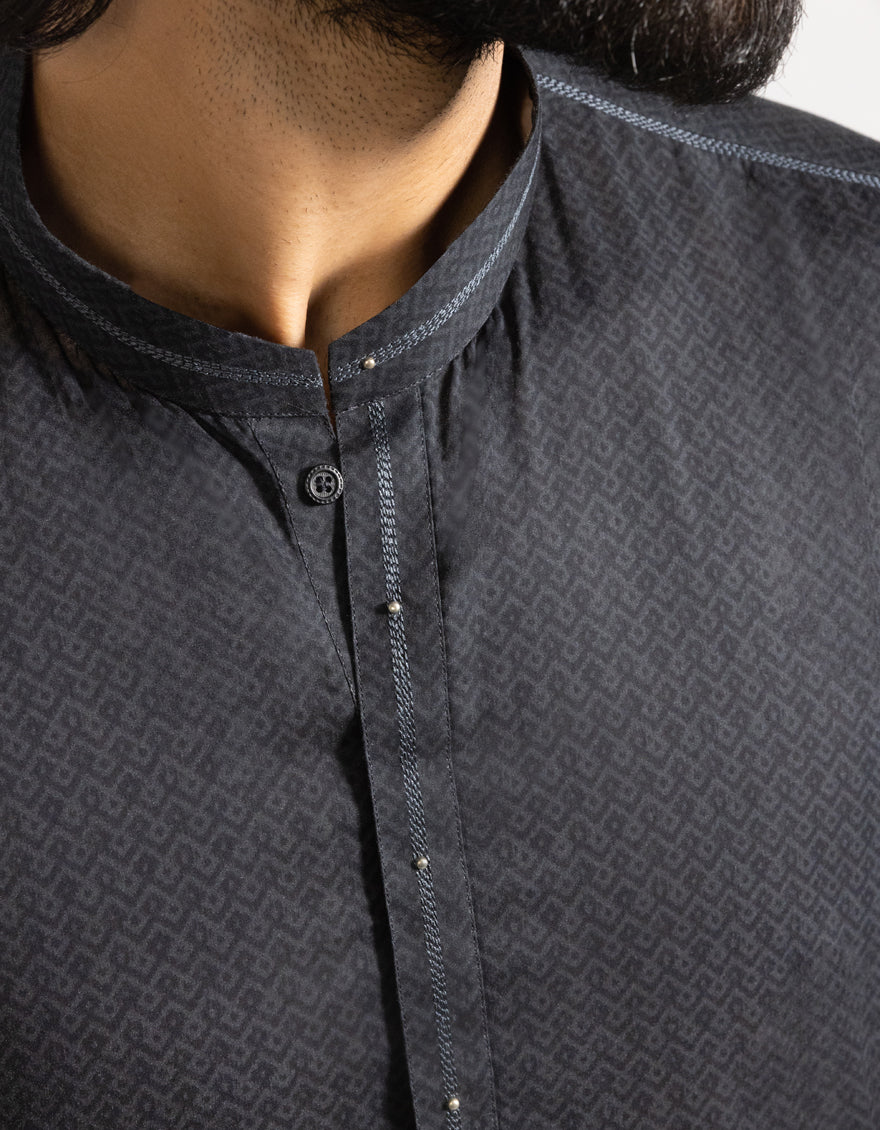 BLACK COTTON KURTA | JJK-S-33464/S25/JJ9776-SF - Image 4
