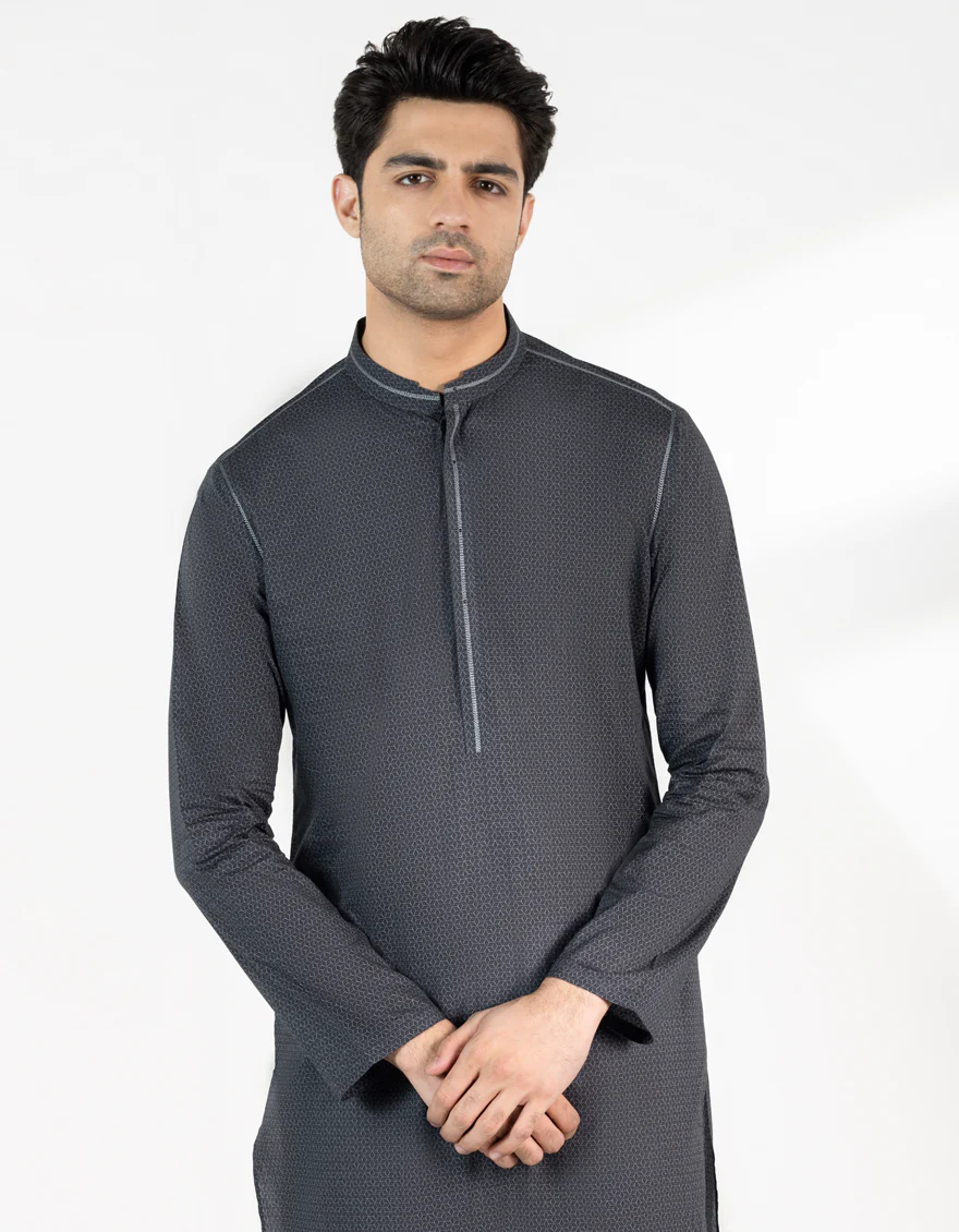 GREY COTTON KURTA | JJK-S-33465/S25/JJ9776-SF - Image 2