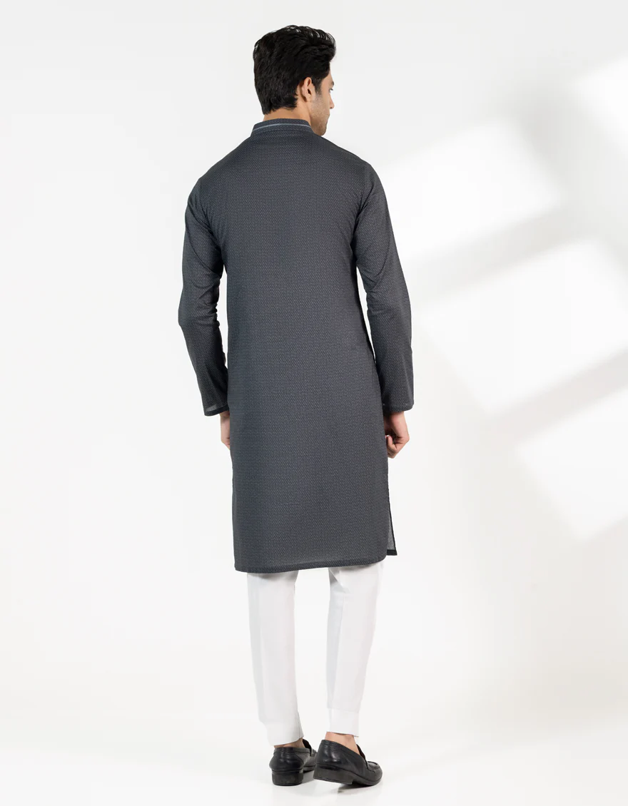 GREY COTTON KURTA | JJK-S-33465/S25/JJ9776-SF - Image 3