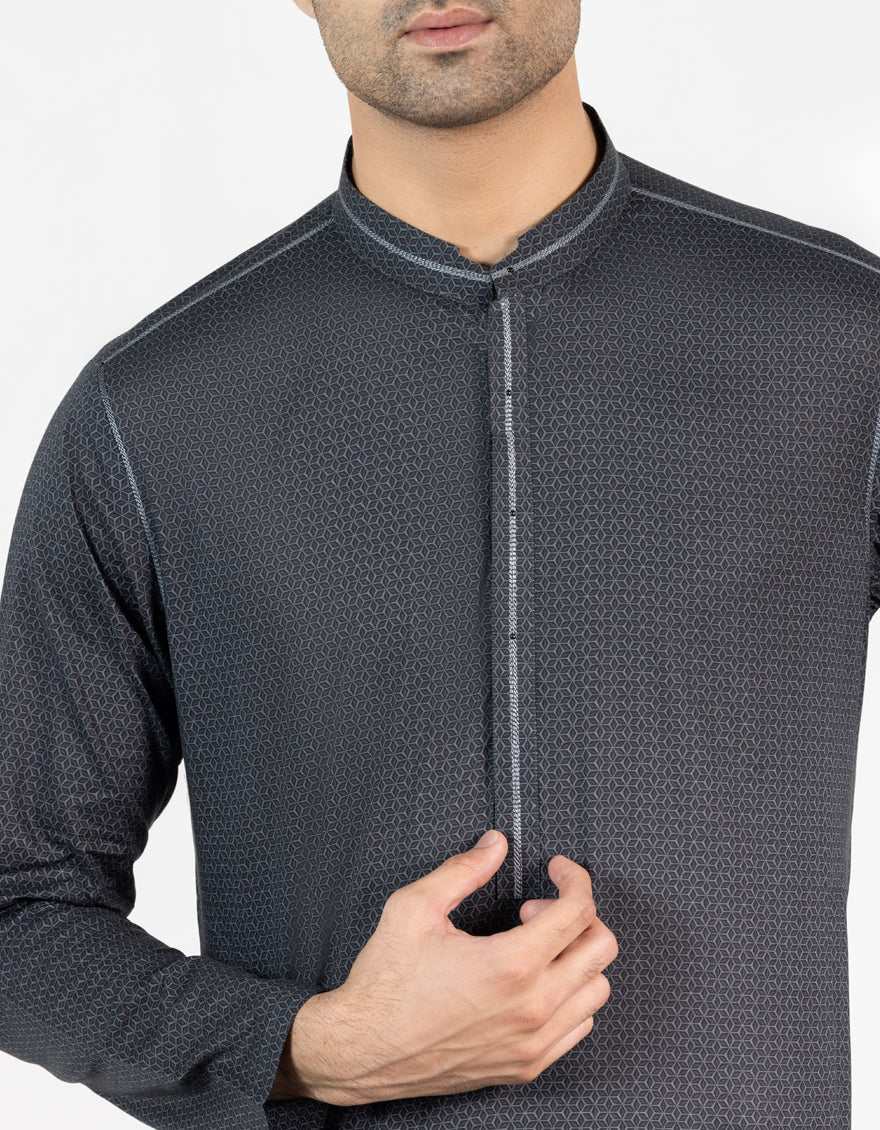 GREY COTTON KURTA | JJK-S-33465/S25/JJ9776-SF - Image 4