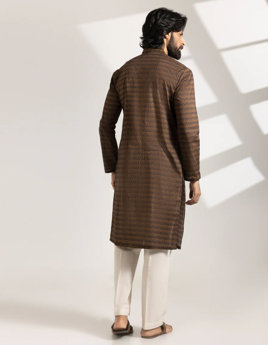 BROWN COTTON KURTA | JJK-S-33466/S25/JJ9776-SF - Image 3