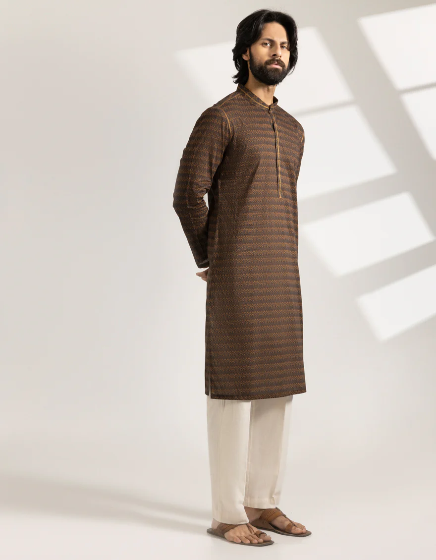 BROWN COTTON KURTA | JJK-S-33466/S25/JJ9776-SF - Image 5
