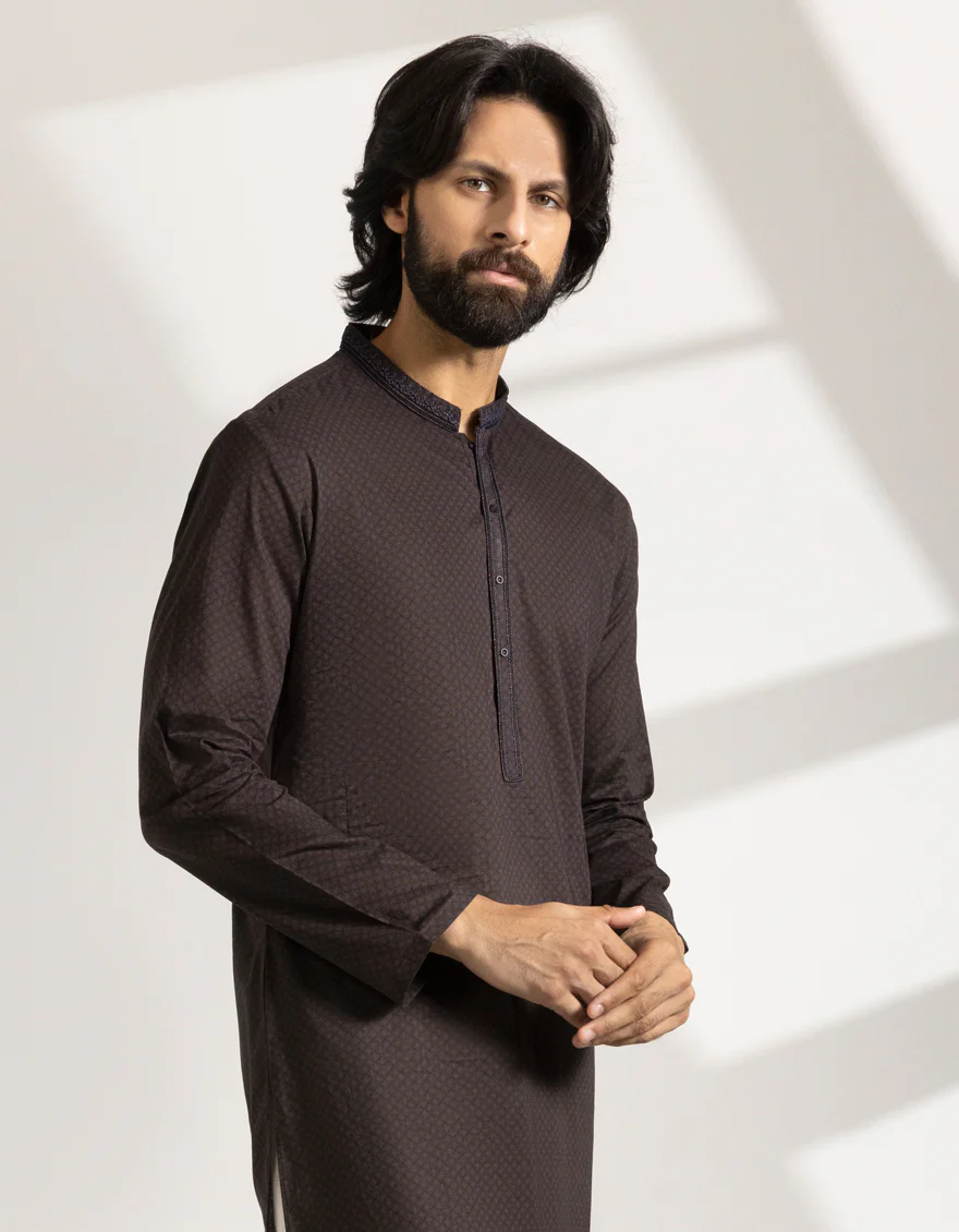 BROWN COTTON KURTA | JJK-S-33492/S25/JJ9776-SF - Image 2