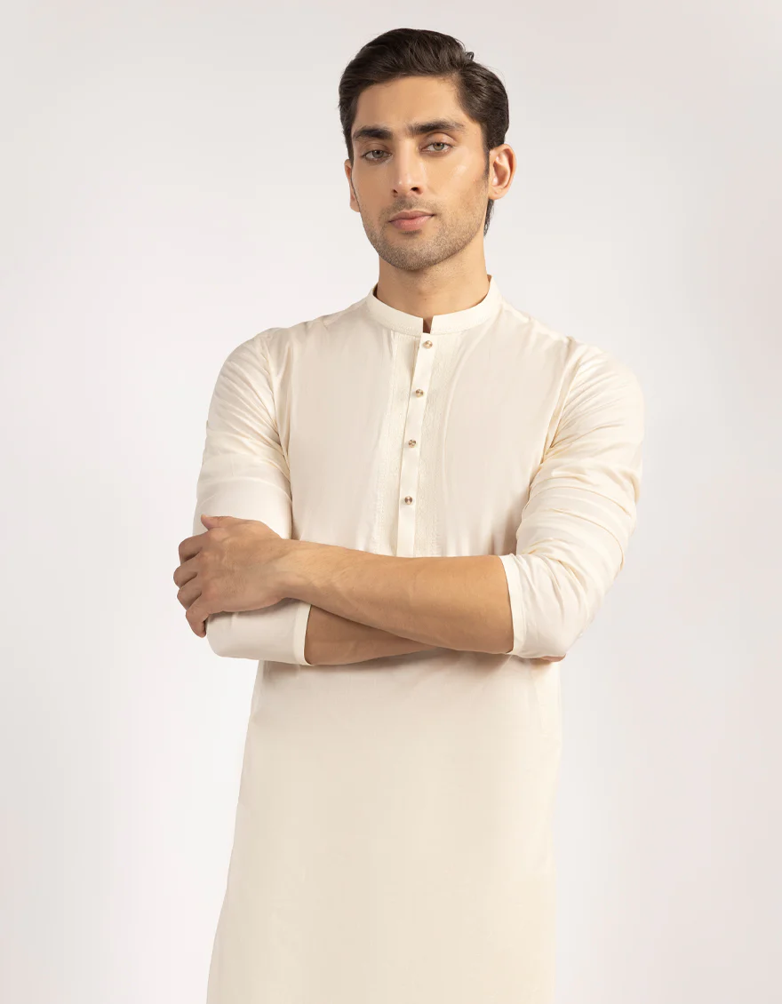 CREAM COTTON KURTA | JJK-S-33544/S25/JJ10236-SF - Image 2