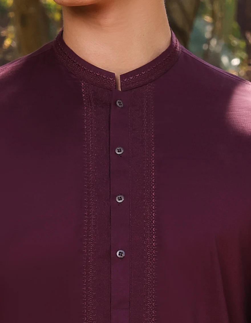 PLUM COTTON KURTA | JJK-S-34619/S24/JJ9213-SF - Image 2