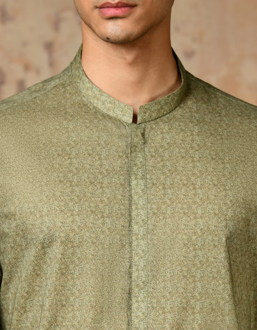 GREEN COTTON KURTA | JJK-S-34633/S24/JJ9212-SF - Image 2
